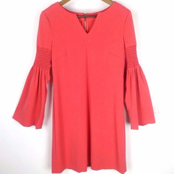 Phoebe Couture Dresses & Skirts - Phoebe Couture Bell Sleeve Coral Dress Sz 6